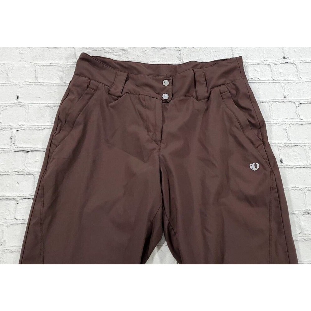 Pearl Izumi Cycling Capri Pants Brown Flat Front Straight Leg WOMENS SZ LARGE - Picture 2 of 7